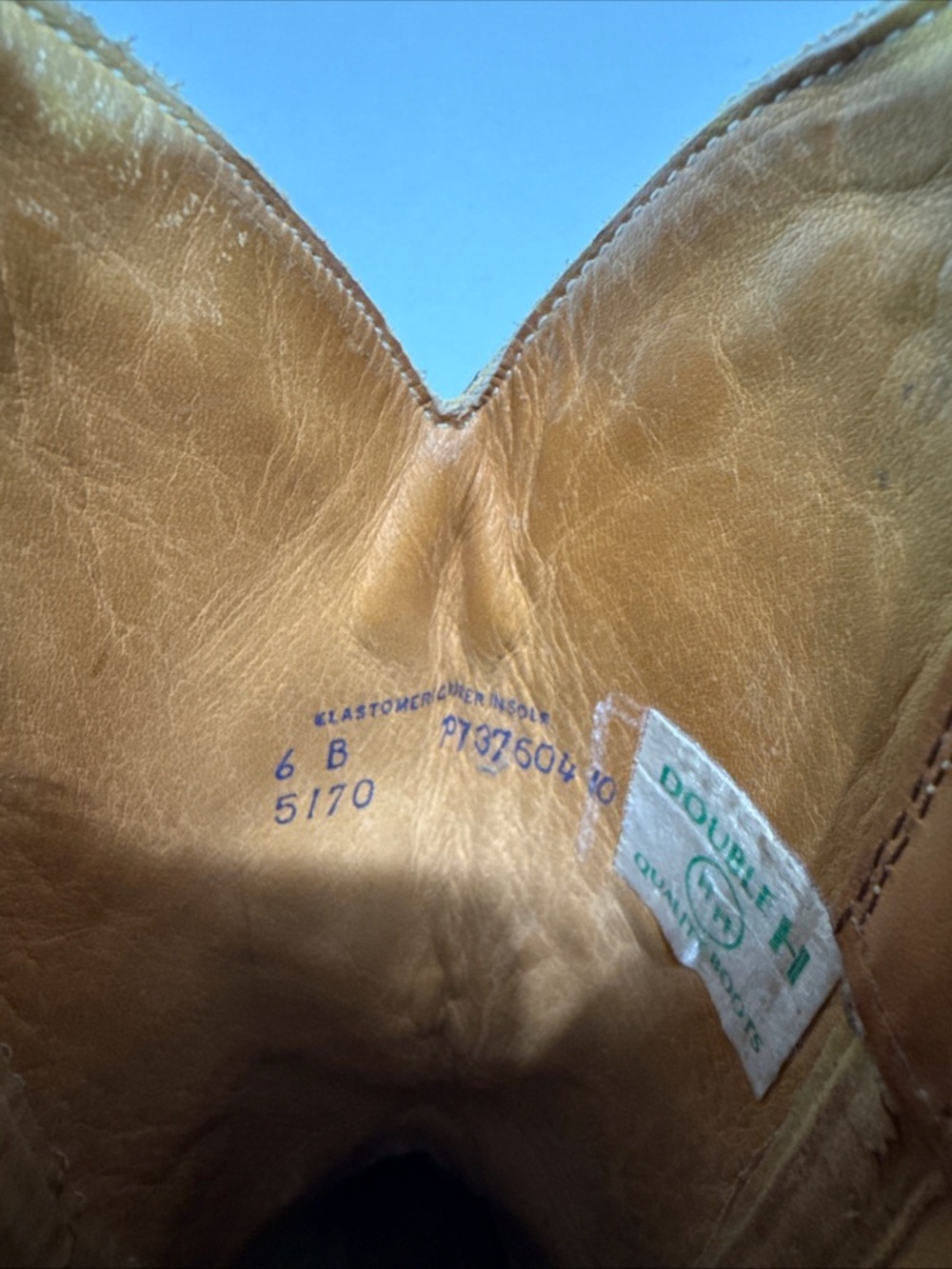 Double H Boots - Womens 6.5 - Leather Cowboy Western Tan Brown Horse Barn Farm - Picture 12 of 16